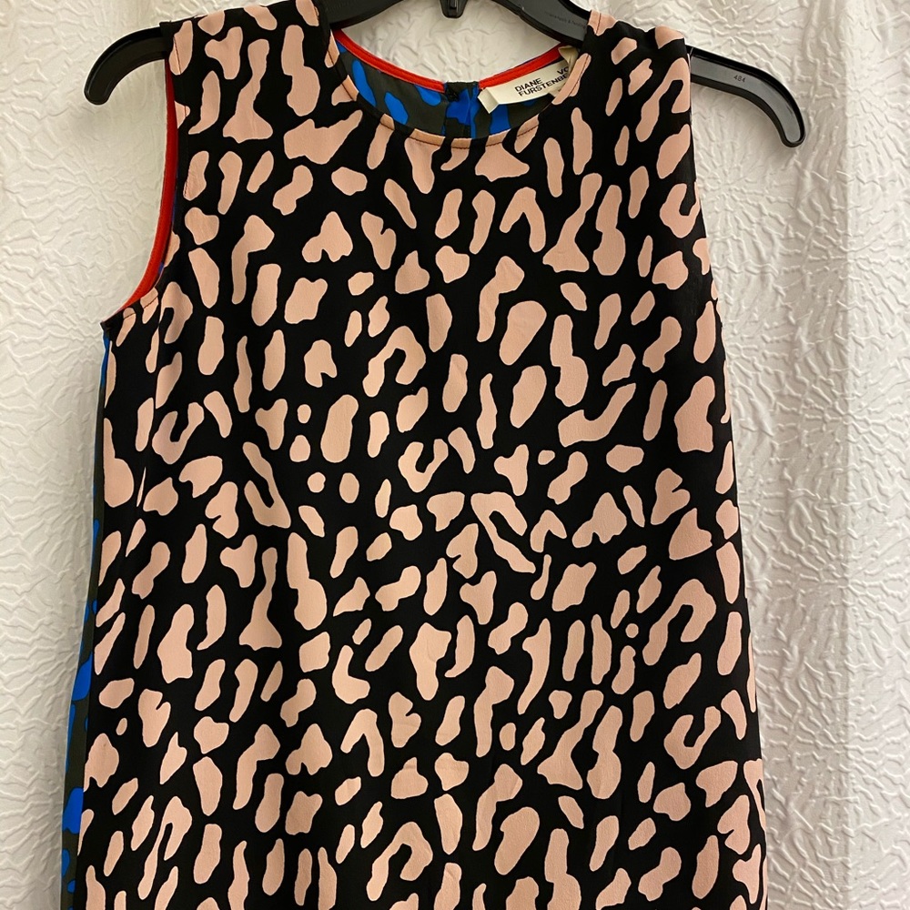 Diane von Furstenberg leopard print silk top